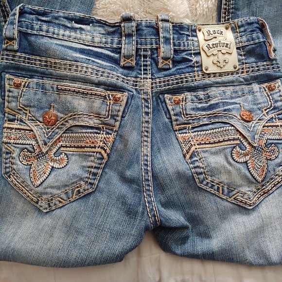 Rock Revival Pevey Boot with back pocket flaps embellished midrise size 31 - Picture 1 of 16